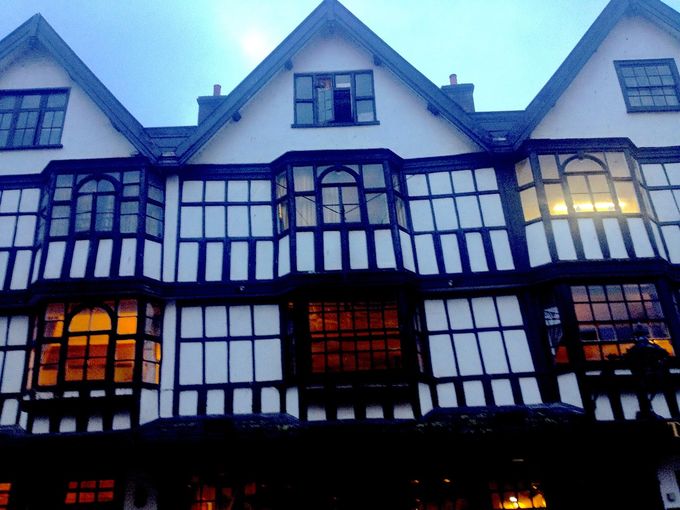 Mock or Authentic Tudor? You decide. Anyway its called the Llandoger Trow. It is Bristol's Oldest pub and the inspiration for the Benbow Pub in RL Stevenson's Classic Novel Treasure Island. Here Blackbeard aka Edward Teach boozed and caroused.