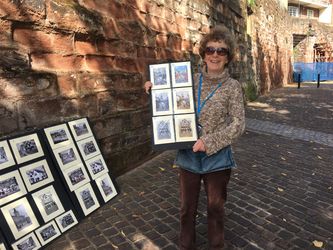 Local Artist Jill Pears with her Aquantint Buildings and vistas.